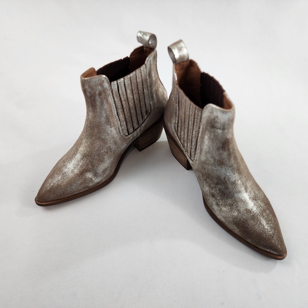 Seychelles Wanderlust Boots Womens 6.5 M Metallic Pewter Leather 1301903-2-8